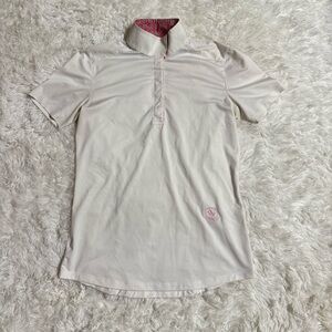 Women’s Medium White Essex Classics Short Sleeve Horseback Riding Show Shirt